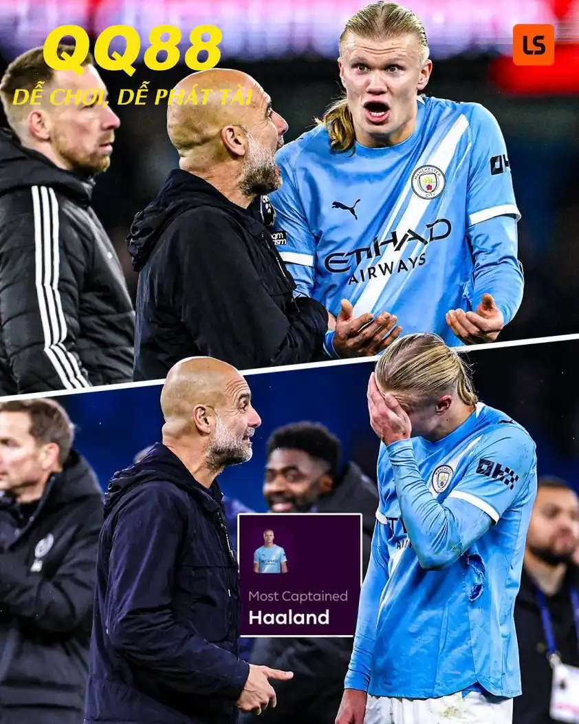 Pep Guardiola lên tiếng giải thích cuộc trò chuyện khá gay gắt với Haaland (Ảnh: Livescore).